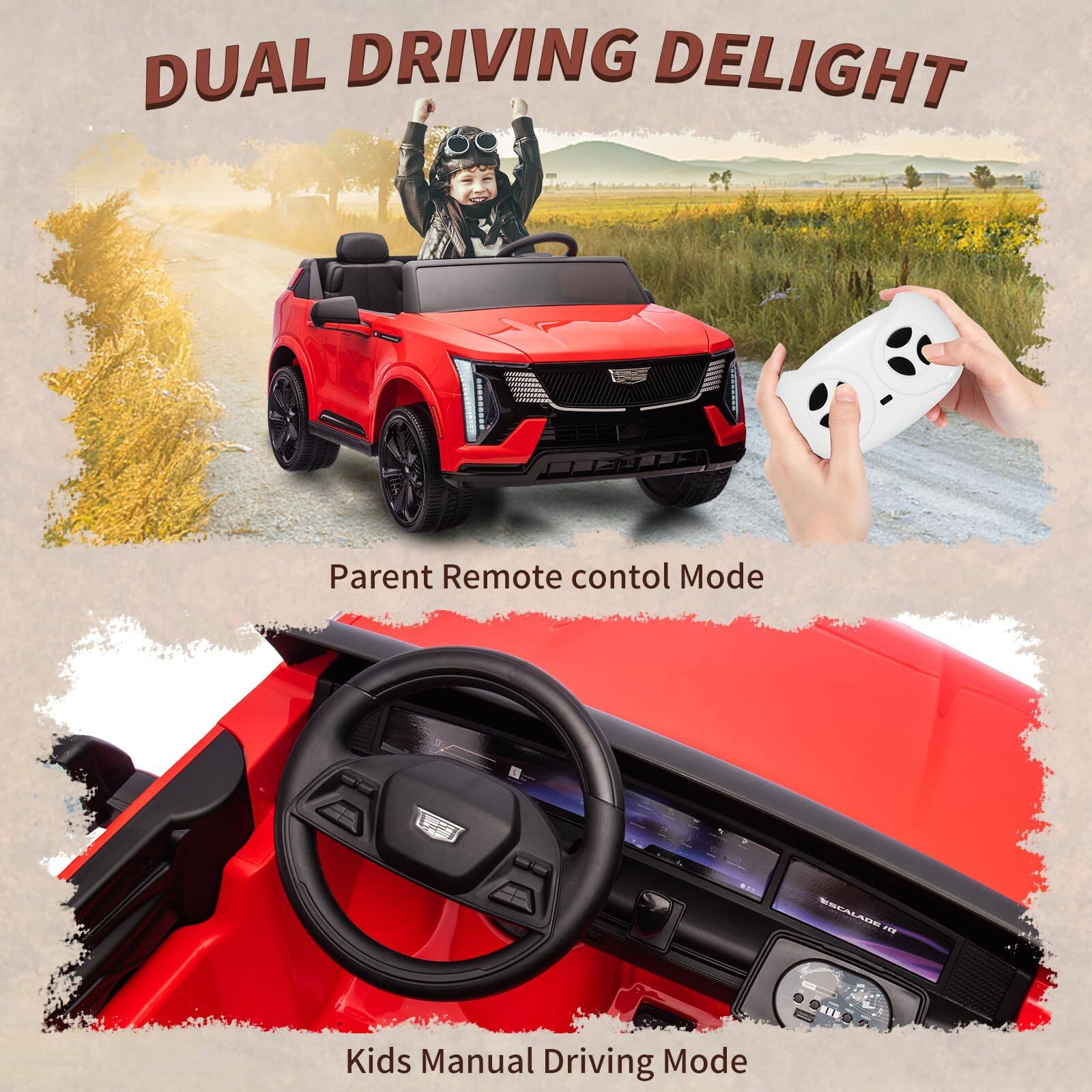DUAL DRIVING DELIGHT

Parent Remote Control Mode

Kids Manual Driving Mode