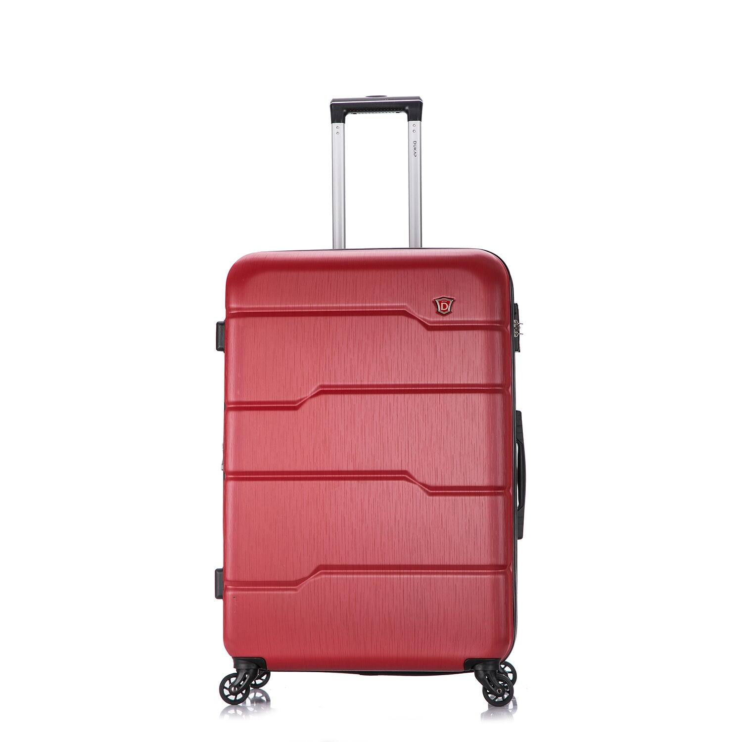 Angle. DUKAP - Rodez Lightweight Hardside Spinner Luggage 28" - RED.