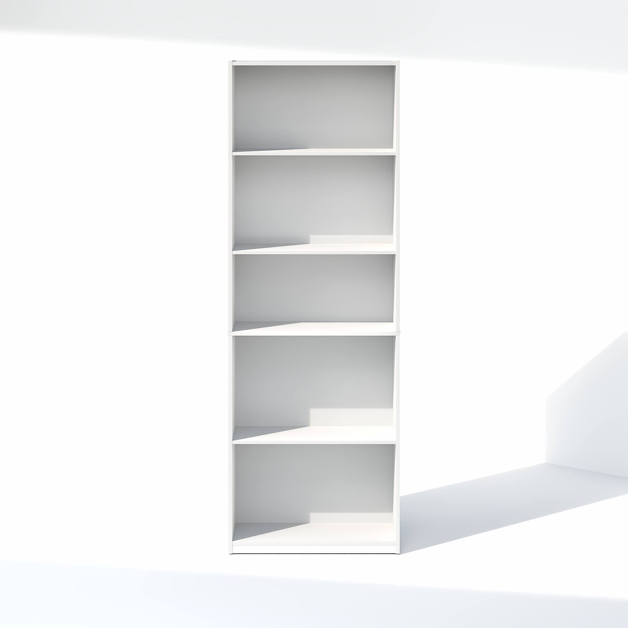 Alt View 5. Furinno - GEHRY 5-Tier Media Storage, CD DVD Media Tower, with Adjustable Shelves, for Living Room, Home Office - White.