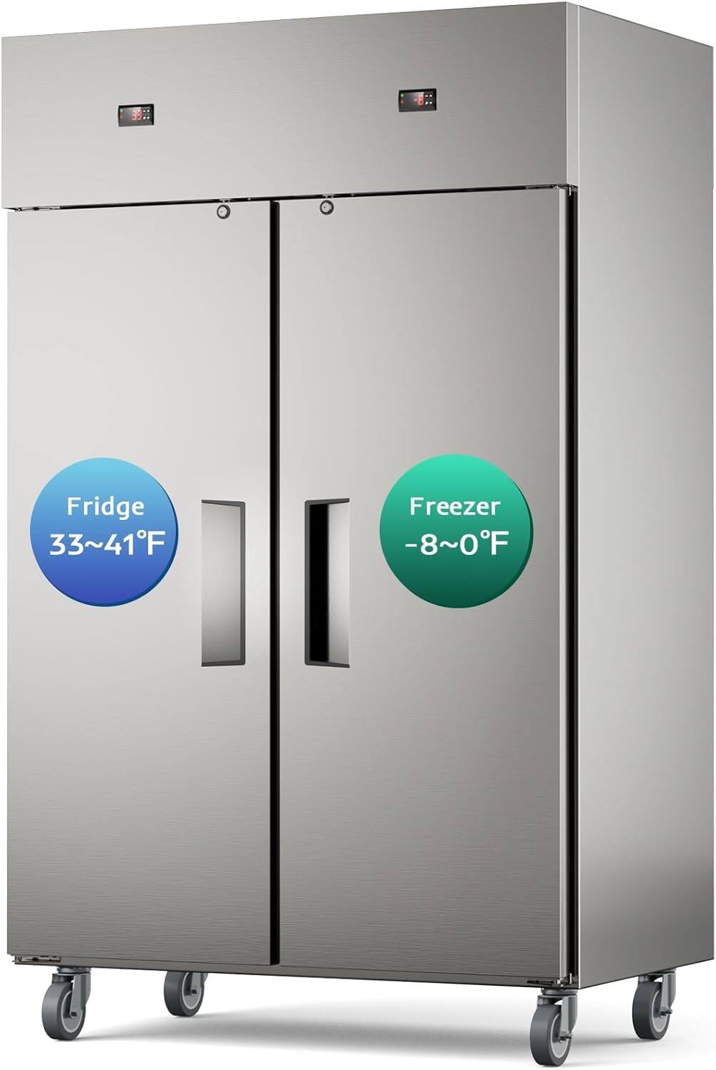 Fridge: 33~41°F  
Freezer: -8~0°F