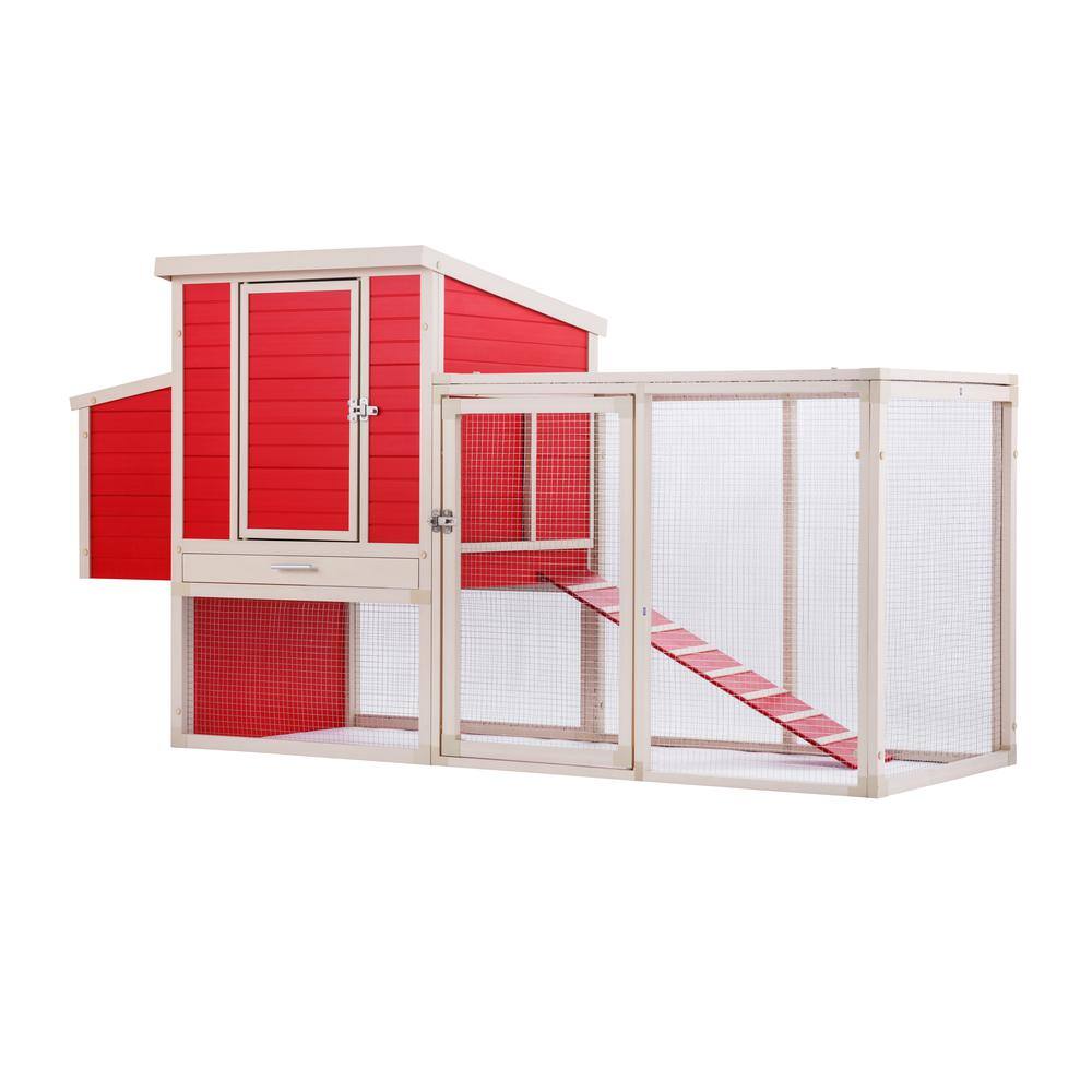 Alt View 1. New Age Pet - ECOFLEX Sonoma Chicken Coop in Red and Maple - Red/Maple.