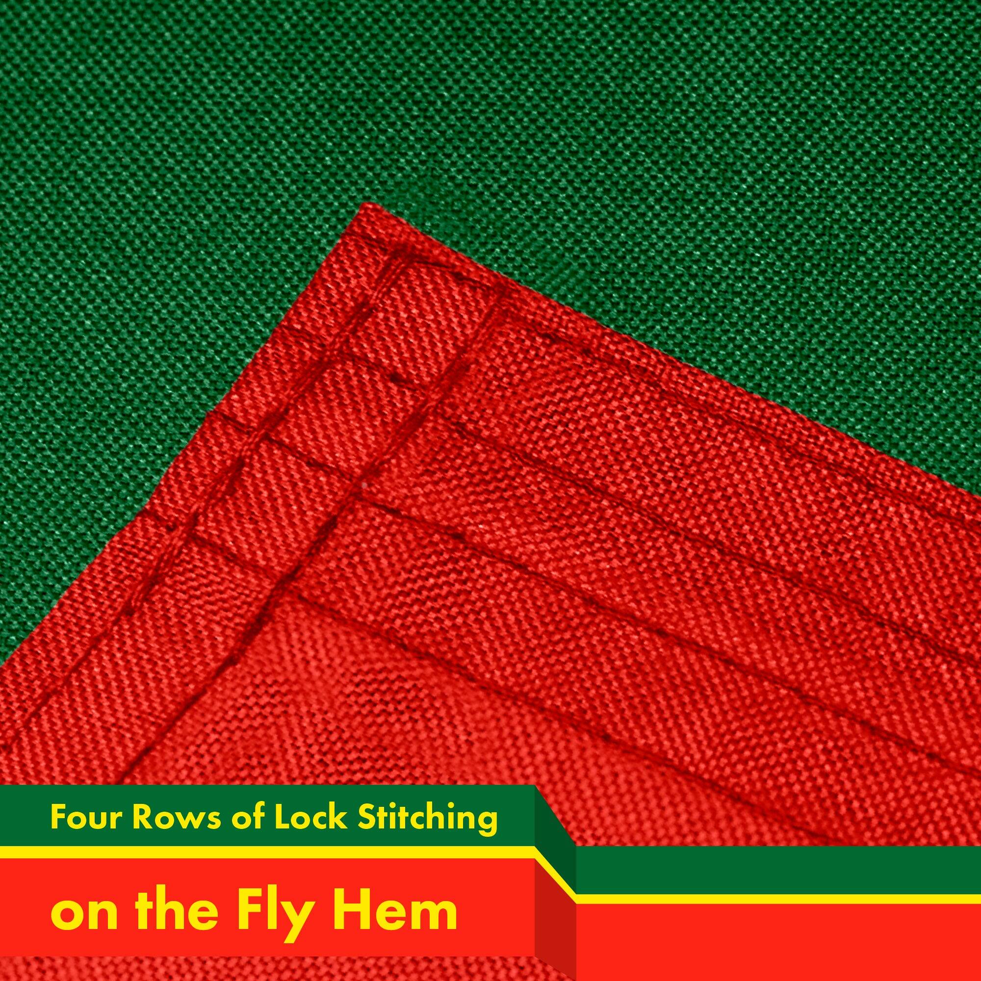 Four Rows of Lock Stitching on the Fly Hem