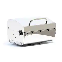 Camco - Kuuma Stow N Go 125 Stainless Steel Gas Grill with Mount Design - Silver