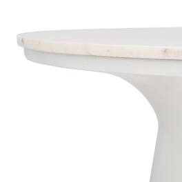 Safavieh - Mila Pedestal Coffee Table, Marble/ - White