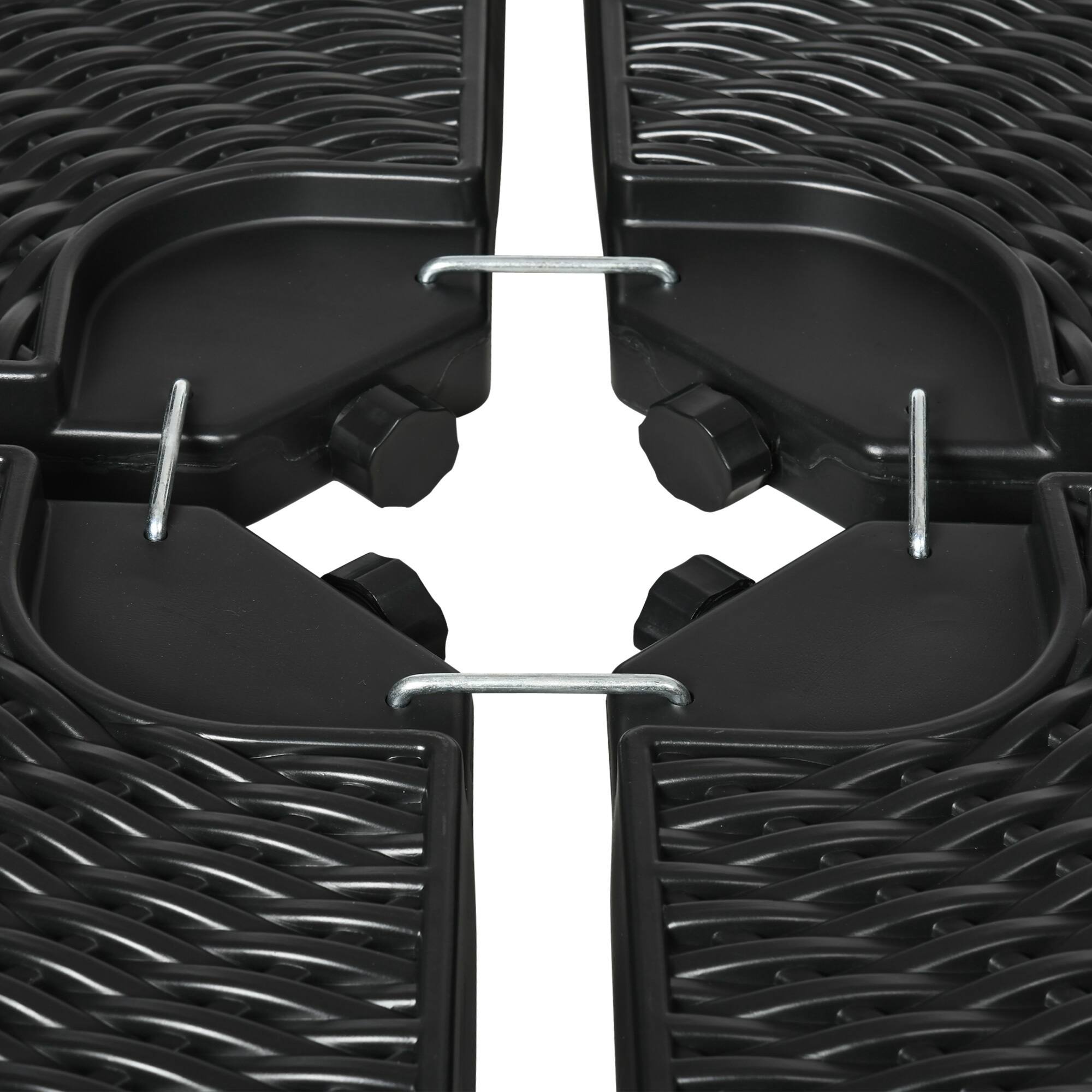 Alt View 7. Outsunny - HDPE Material Patio Umbrella Base Weights Sand Filled up to 150 Lb. for Any Offset Umbrella Base | 4-Piece - Black.