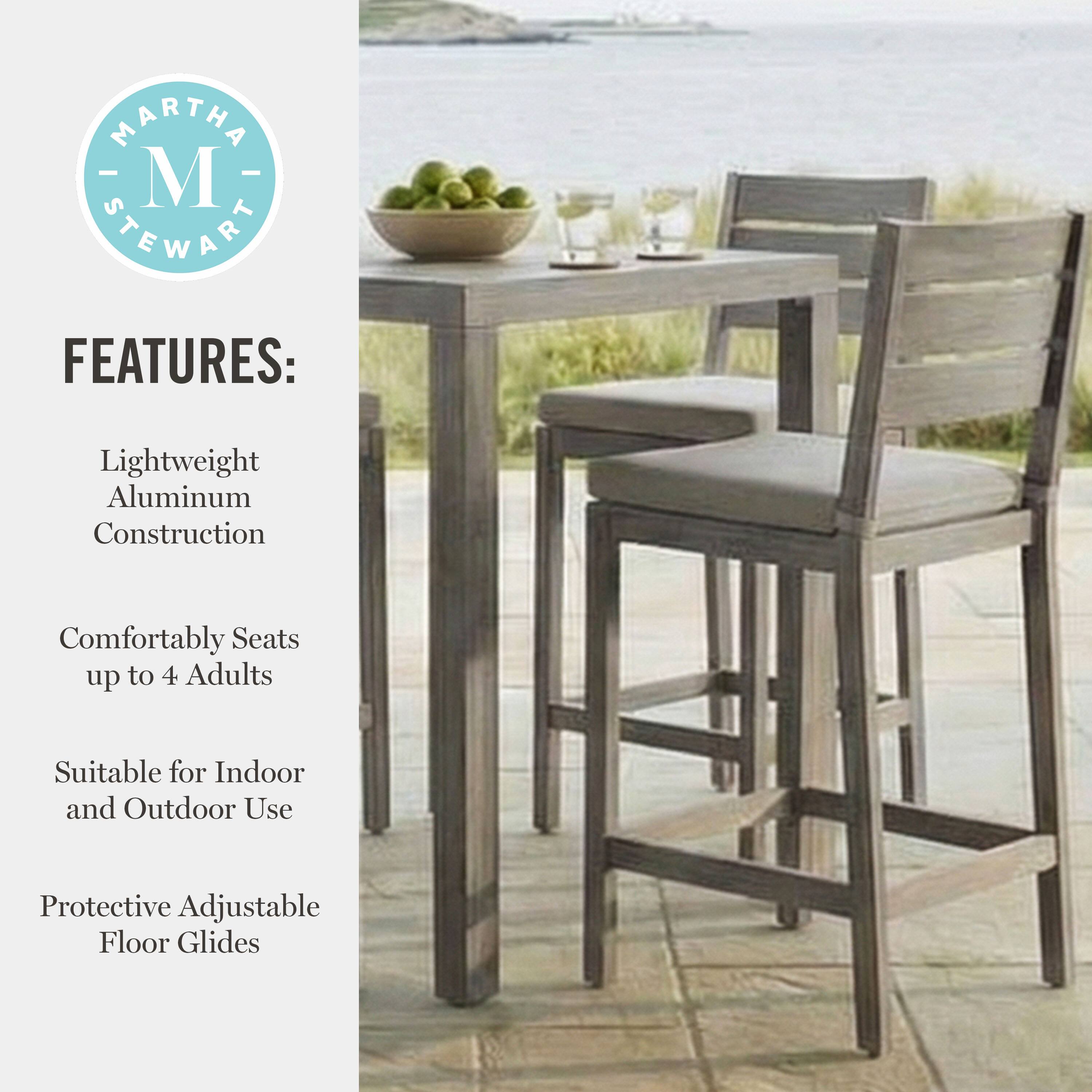 MARTHA - M STEWART FEATURES: Lightweight Aluminum Construction Comfortably Seats up to 4 Adults Suitable for Indoor and Outdoor Use Protective Adjustable Floor Glides