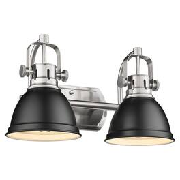 TECH SAFARI - Modern Vanity Light Industrial Bathroom Wall Fixtures And Brushed Nickel Finish With Metal Shade w Bn bk - Black