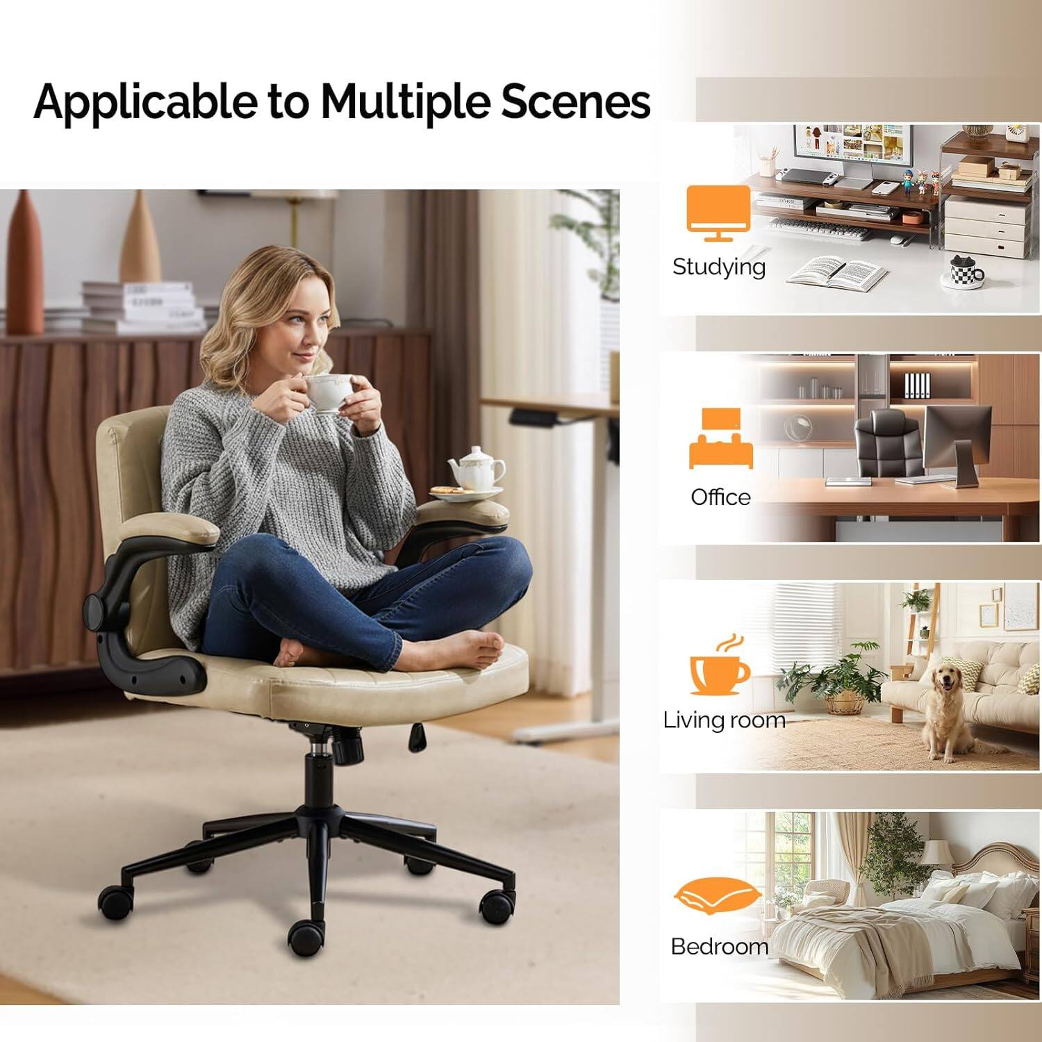 Applicable to Multiple Scenes

- Studying
- Office
- Living room
- Bedroom