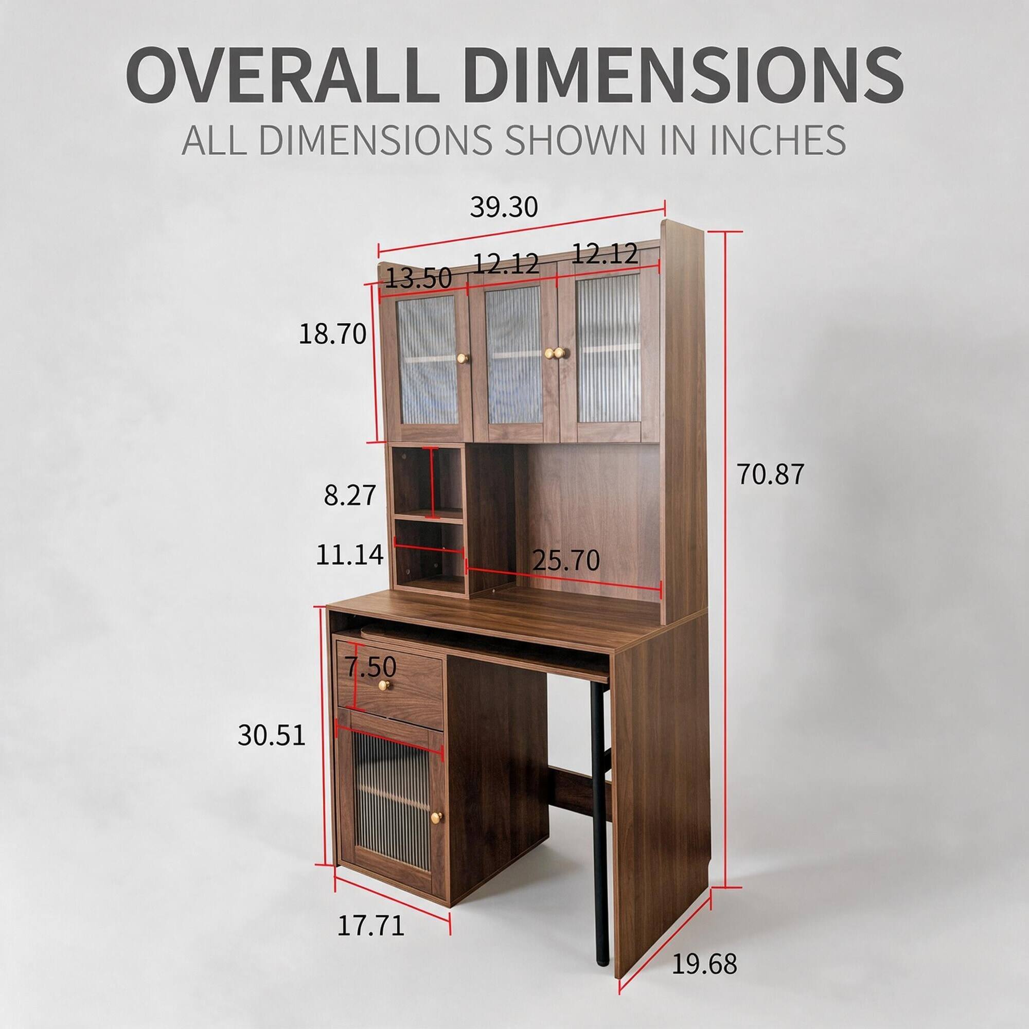 OVERALL DIMENSIONS  
ALL DIMENSIONS SHOWN IN INCHES

39.30  
12.12 12.12 13.50  
18.70  
8.27  
70.87  
11.14  
25.70  
7.50  
30.51  
17.71  
19.68