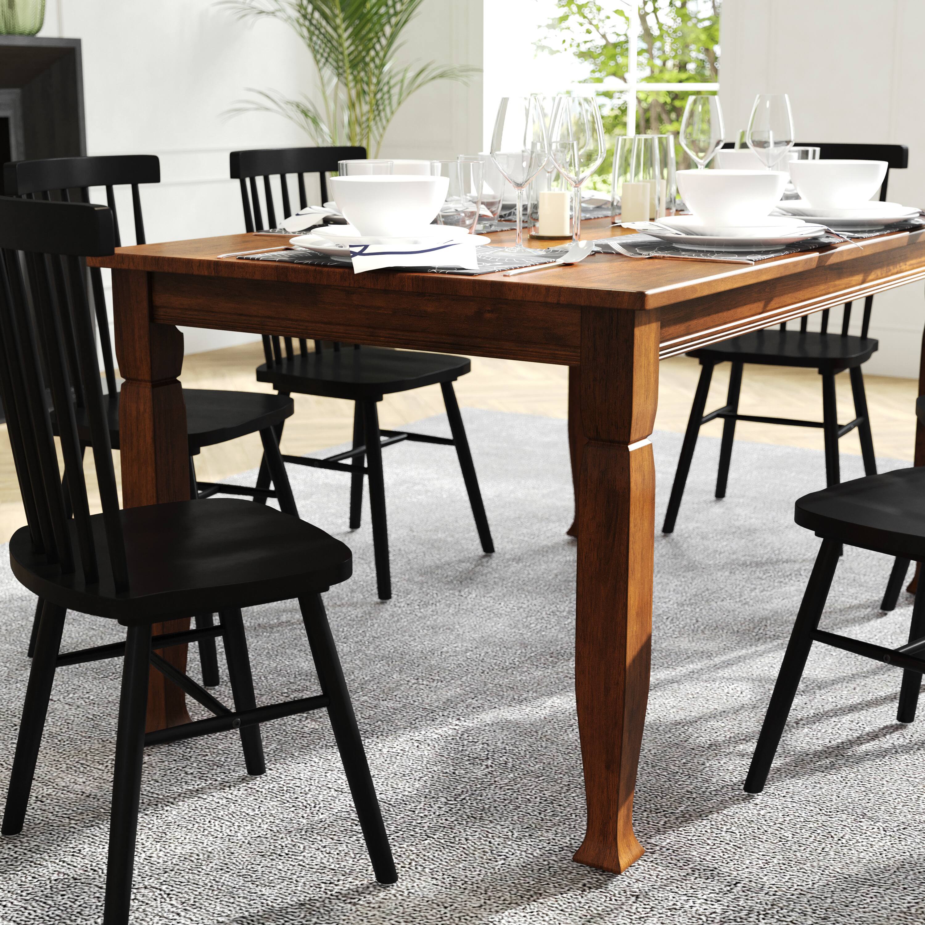 Alt View 3. Flash Furniture - Grace 60" Solid Wood Dining Table with Turned Wooden Legs, Commercial Grade Heavy Duty Rectangle Wood Table for 6, Walnu - Brown.