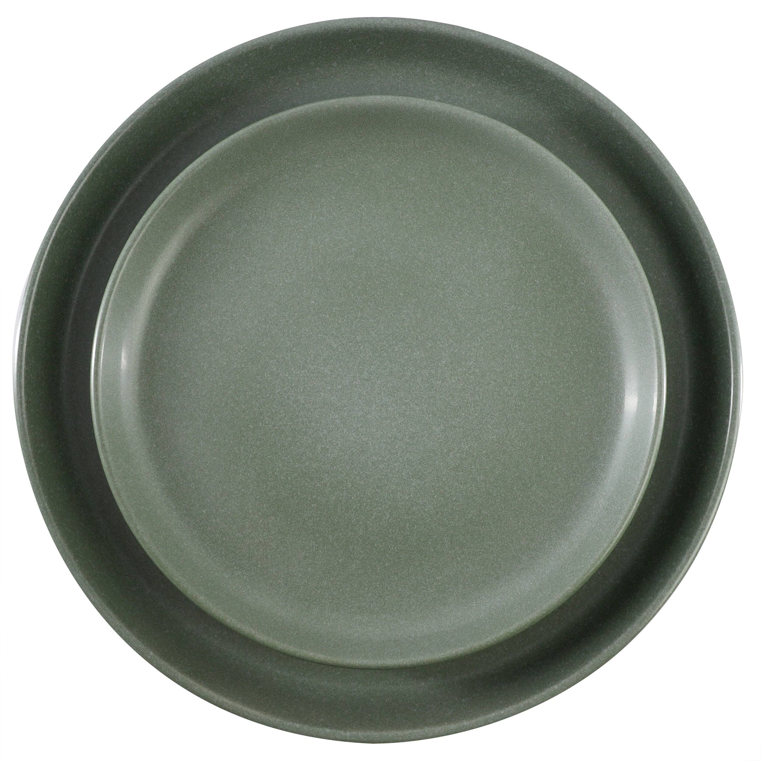 Alt View 2. Gibson - Gibson Soho Lounge Bryant Park 12 Piece Reactive Stoneware Dinnerware Set in Sage Green - Sage Green.