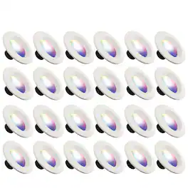 Energizer - 24-Pack Smart Wi-Fi Multi-Color LED Light Recessed Downlight, 6 inch 85W BR30 E26, 1100 Lumens - Multicolor