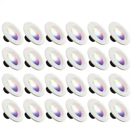 Front. Energizer - 24-Pack Smart Wi-Fi Multi-Color LED Light Recessed Downlight, 6 inch 85W BR30 E26, 1100 Lumens - Multicolor.