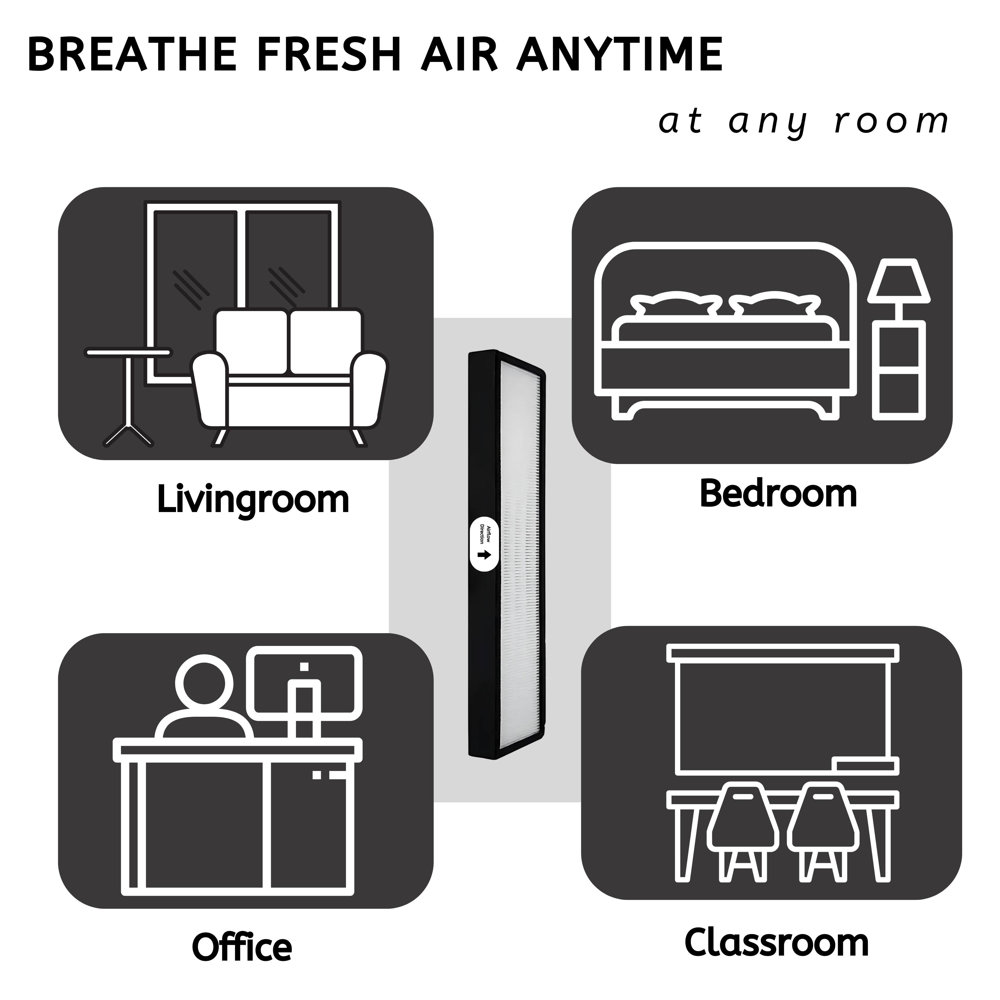 BREATHE FRESH AIR ANYTIME  
at any room  
Livingroom  
Bedroom  
Office  
Classroom