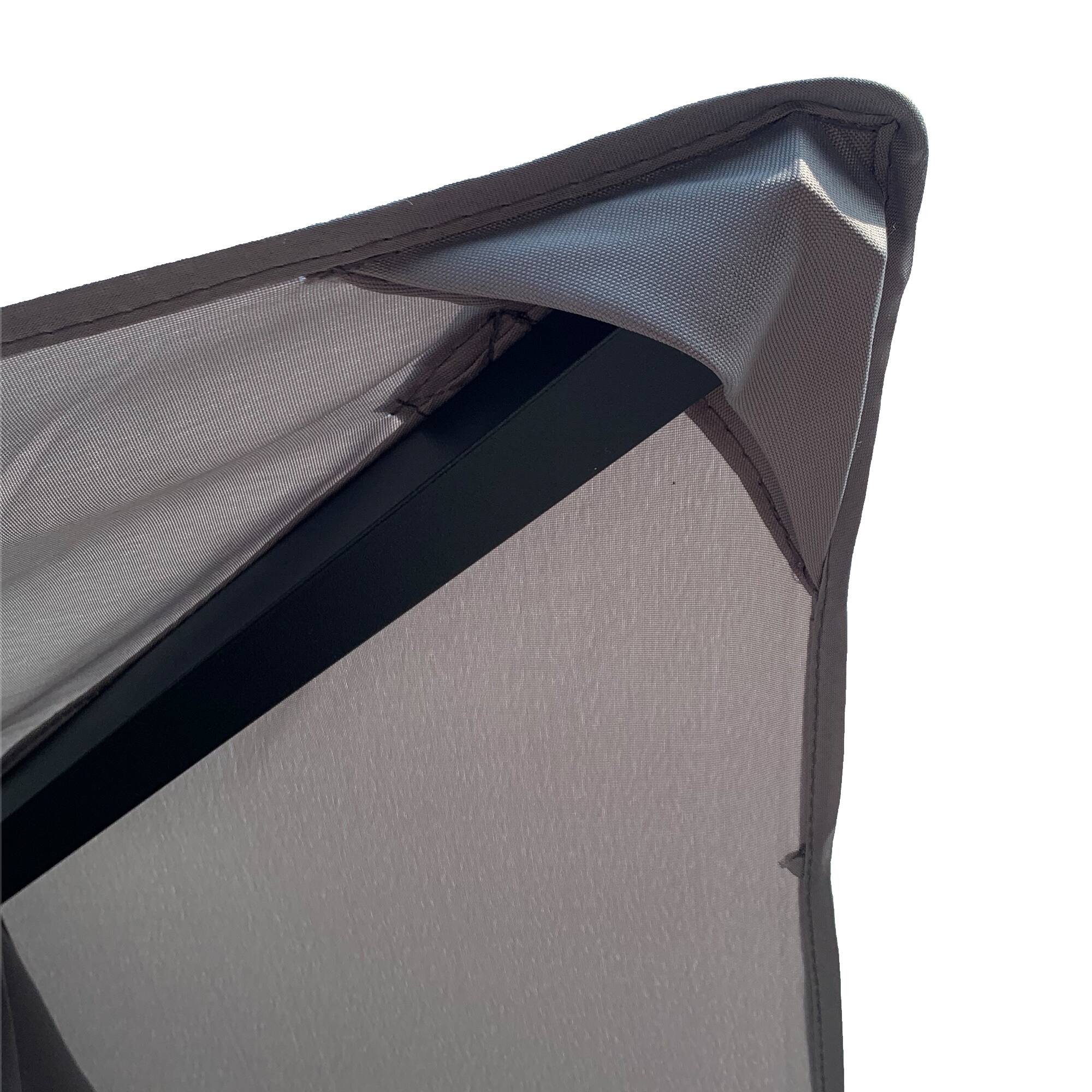 Alt View 7. Outsunny - 11' x 13' Patio Gazebo, Double Roof Outdoor Gazebo Canopy Shelter with Netting & Curtains, Steel Corner Columns - Grey.