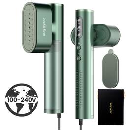 Oneisall - Portable Handheld Clothes Steamer Iron: Global Voltage,15s Fast Heat, 2 Steam Mode, Auto Shut-Off for Travel & Home Use - Green