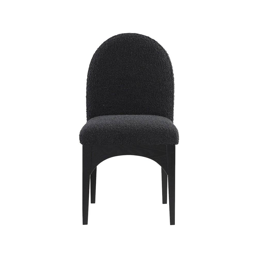 Alt View 2. Meridian Furniture - Waldorf Black Boucle Fabric Dining Chair - Black.