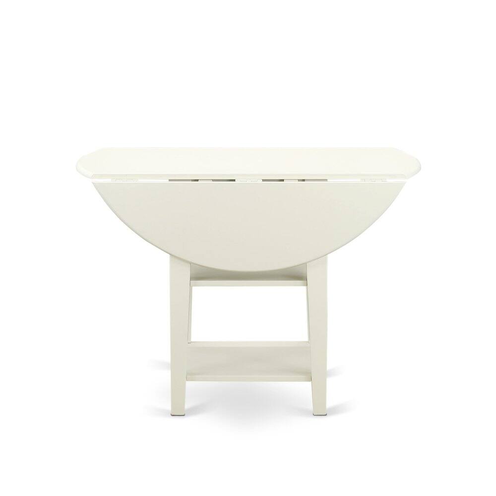 Alt View 2. East West Furniture - 3 Piece Dining Table Set - White.