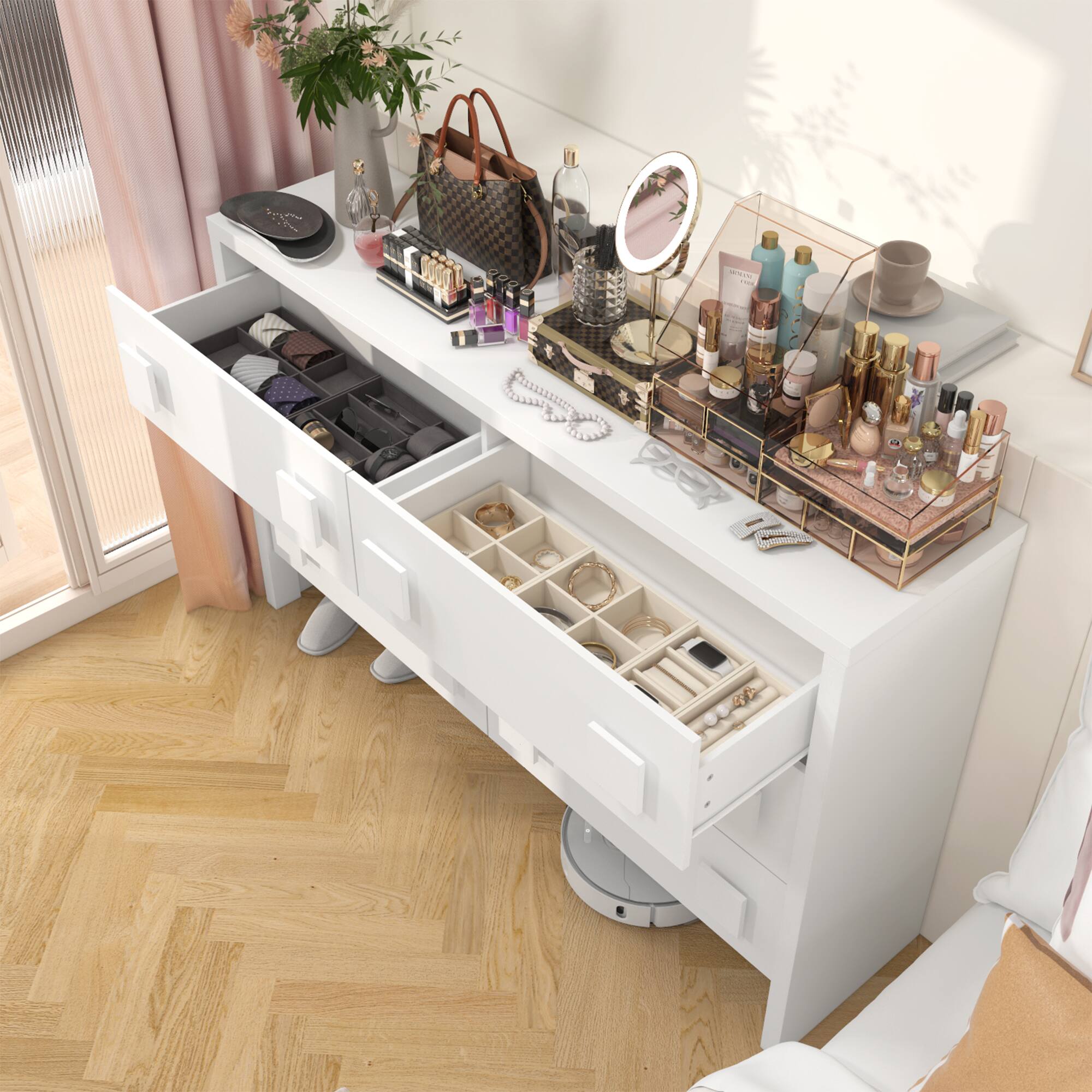 Alt View 9. Famapy - Famapy Horizontal Dresser: Vanity - Ready Storage with Smart Design - White.