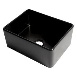 Alfi - brand Matte Smooth Apron 24 x 18 Single Bowl Fireclay Farm Sink - Black