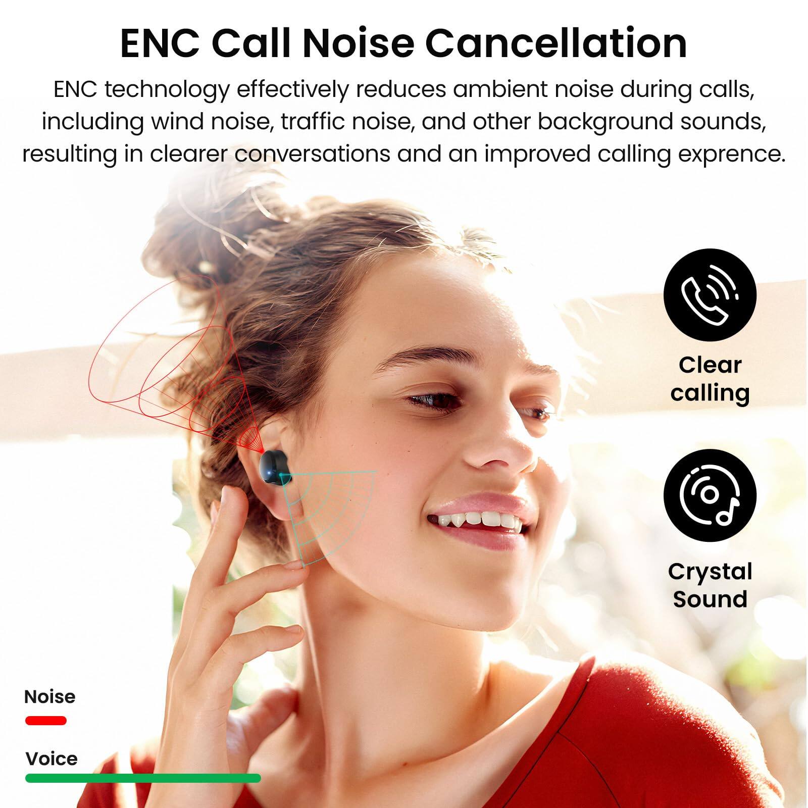 ENC Call Noise Cancellation
ENC technology effectively reduces ambient noise during calls, including wind noise, traffic noise, and other background sounds, resulting in clearer conversations and an improved calling exprence.

Clear calling
Crystal Sound
Noise
Voice