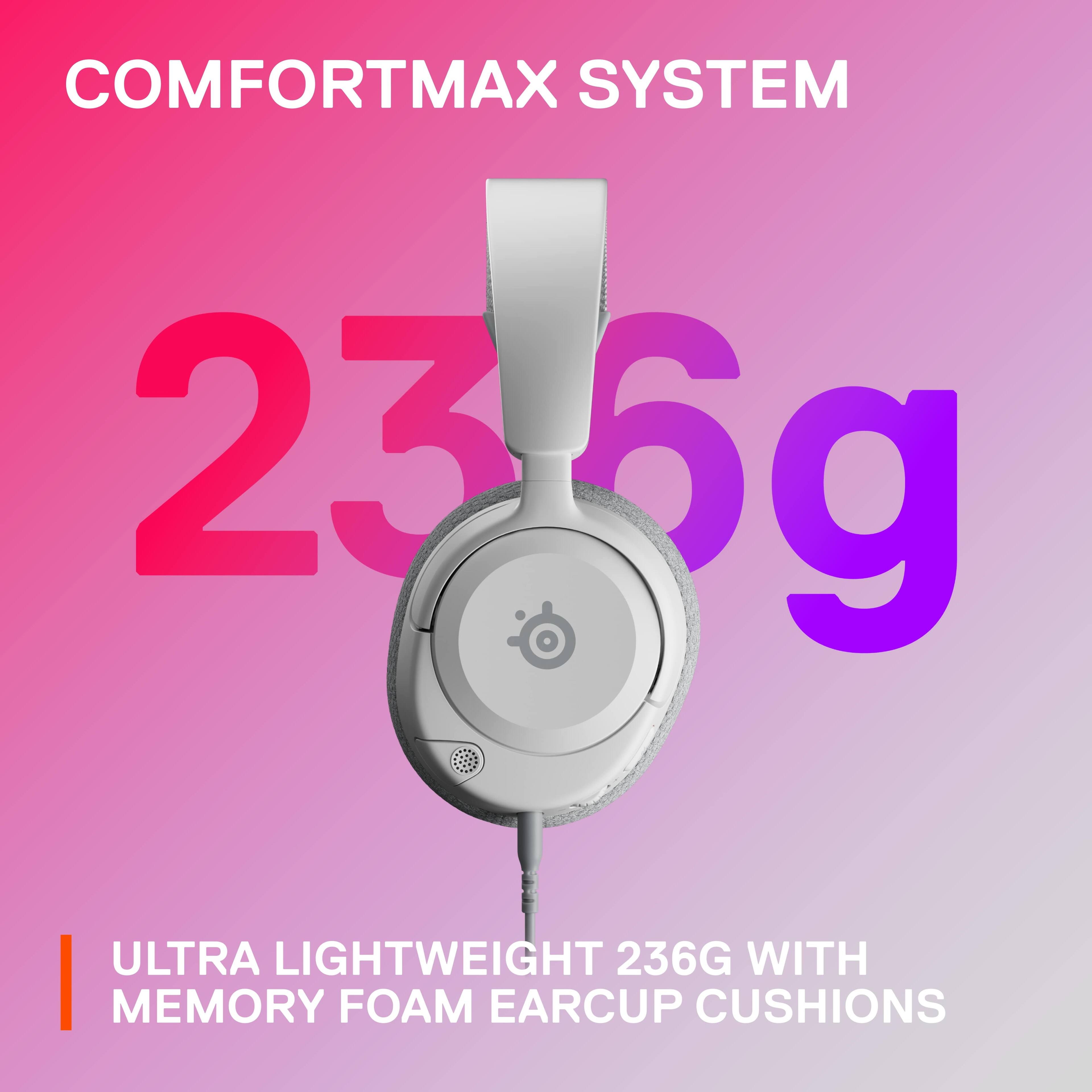 The text on the image reads "Comfortmax System 23 23.5g Ultra Lightweight 236G with Memory Foam Earcup Cushions."