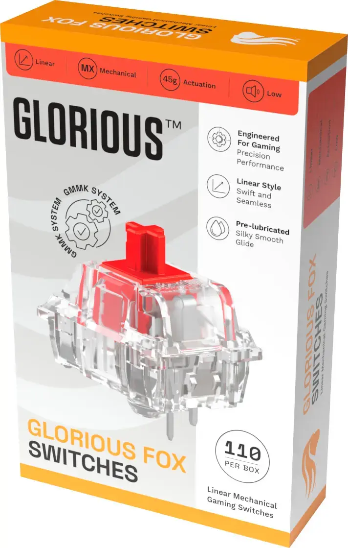 Glorious Lubed Mechanical Keyboard 3 pin Hot Swappable Switches (110x ...