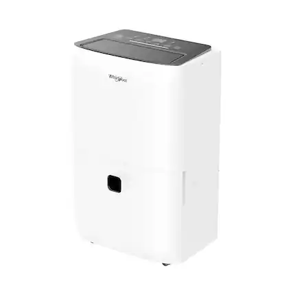 Front. Whirlpool - 32 Pint 1500 Sq. Ft 14.8 quart Energy Star Certified Dehumidifier in White - White.