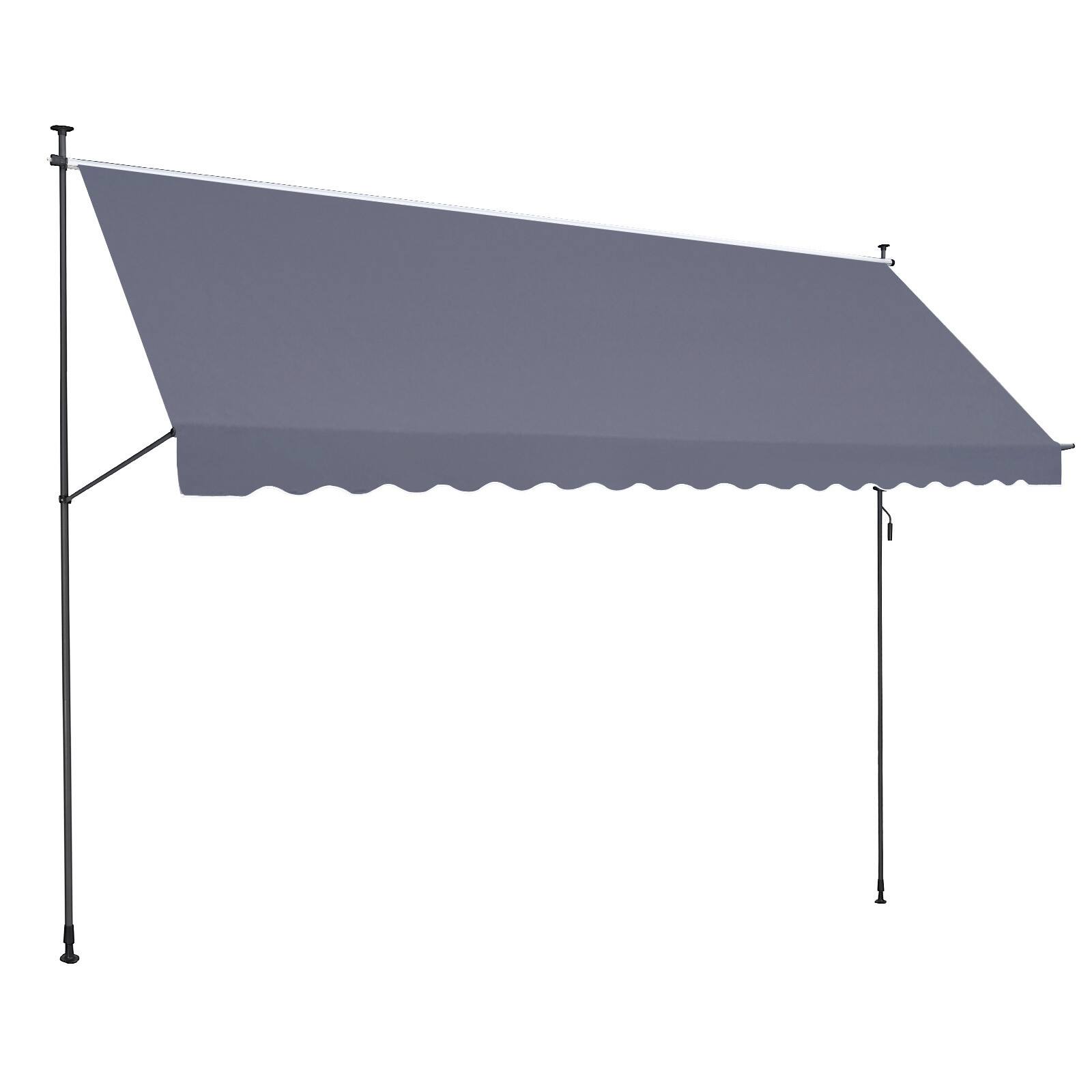 Alt View 5. VEVOR - 178 x 47" Patio Awning Retractable,Awning Sunshade Shelter with Manual Crank Handle, Outdoor Patio Canopy Sunsetter Deck - Gray.