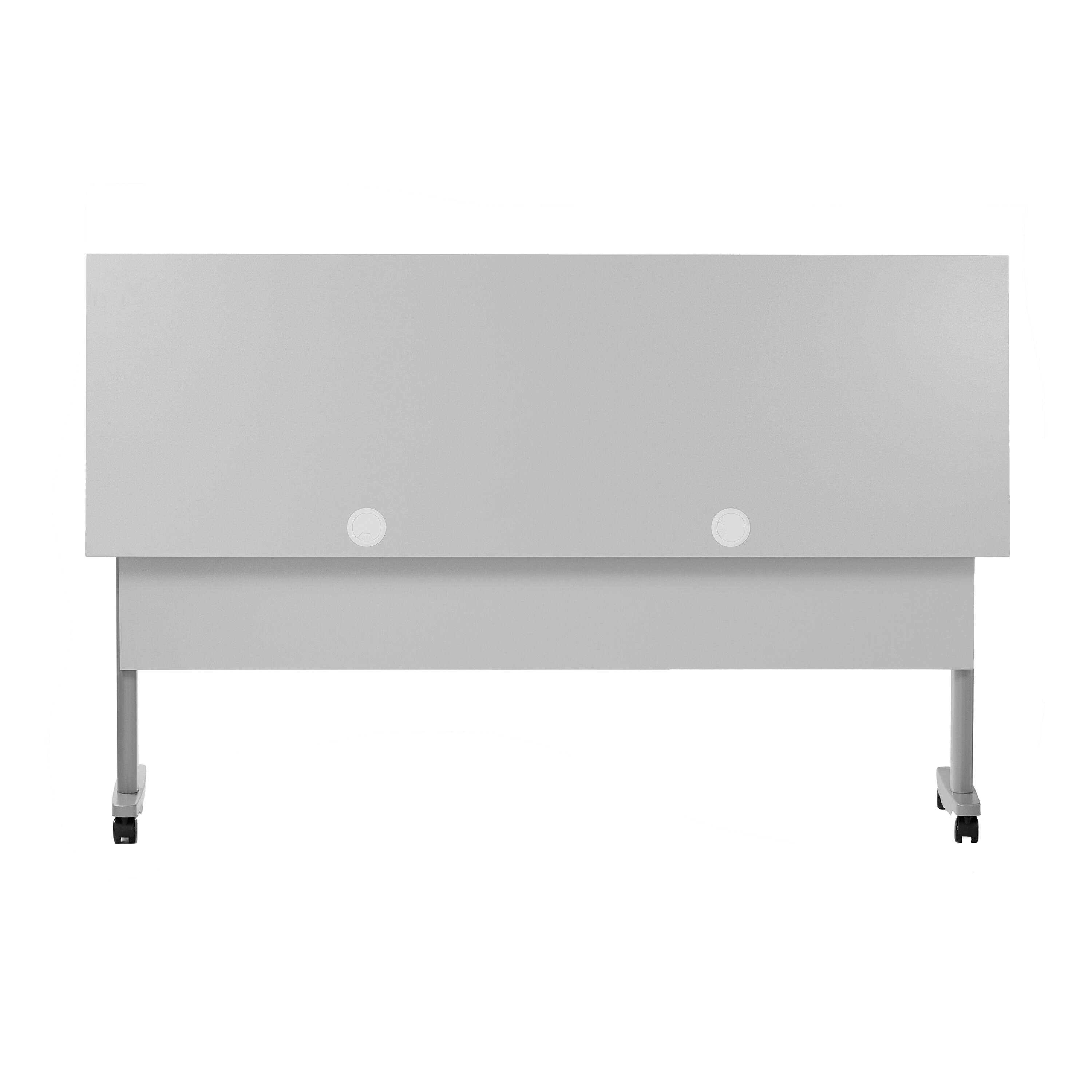 Alt View 9. Emma + Oliver - Hahn Heavy-Duty Flip Top Training Table with Nesting Design, Privacy Panel, T-Legs, Tabletop, Metal Frame - Gray Top/Gray Frame.