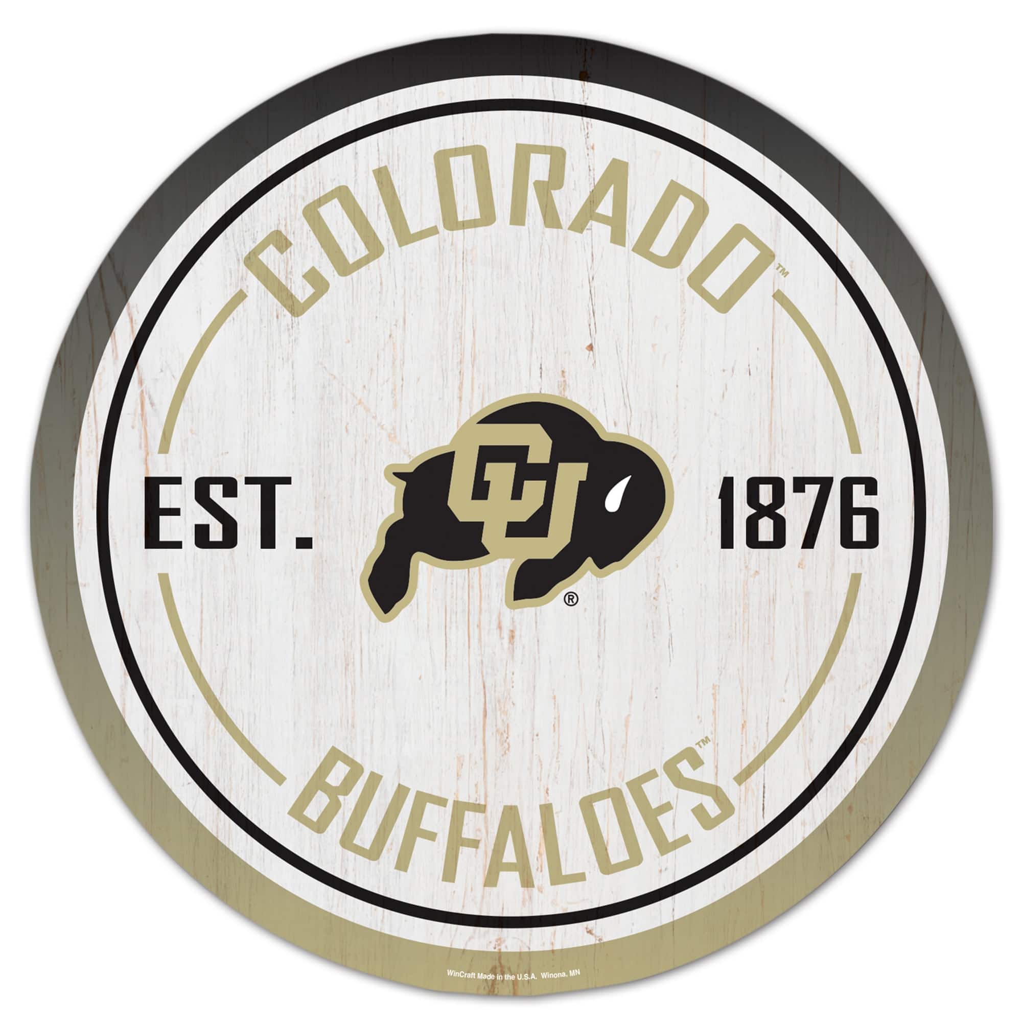 WinCraft - Colorado Buffaloes 14" Established Year Circular Wood Sign - Multicolor