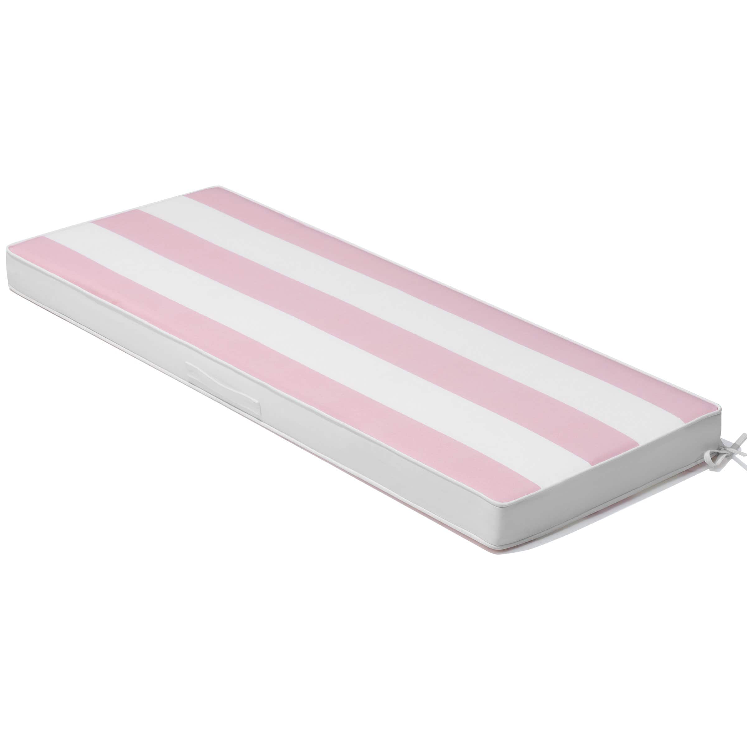 Photos - Garden Furniture Bench Crestlive Products - Outdoor Settee  Seat Cushion Patio Swing Cushion Loveseat Cushion - Pink White CL-CU008PKW48-1 