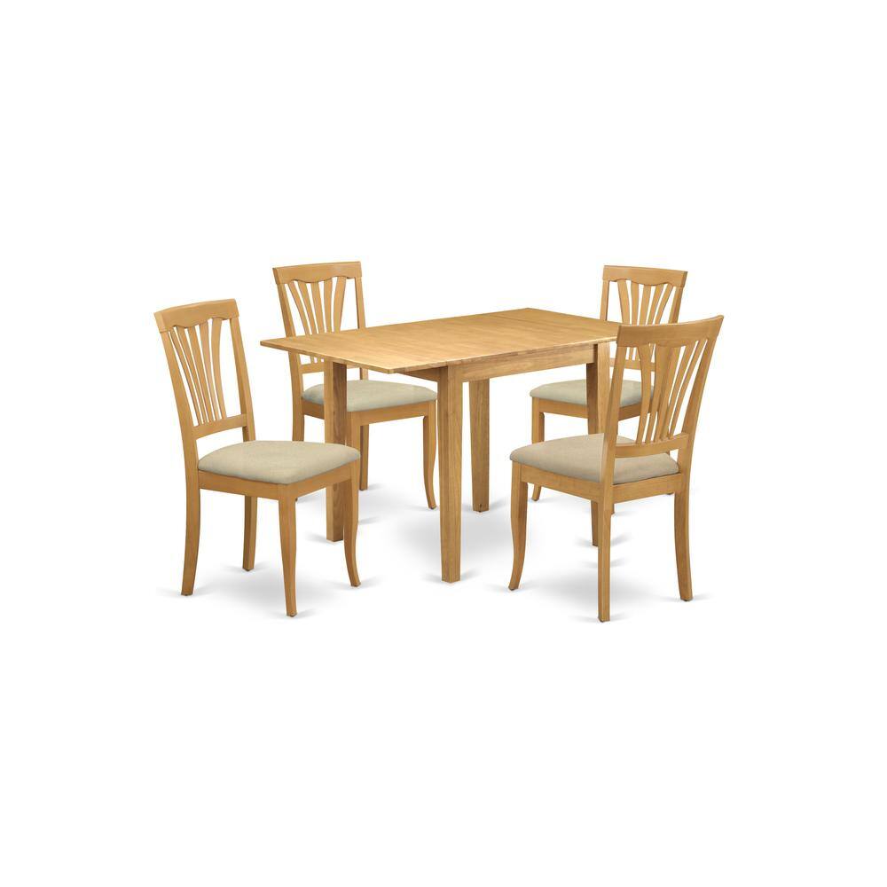 Left. East West Furniture - Dining Room Set Oak - Brown.