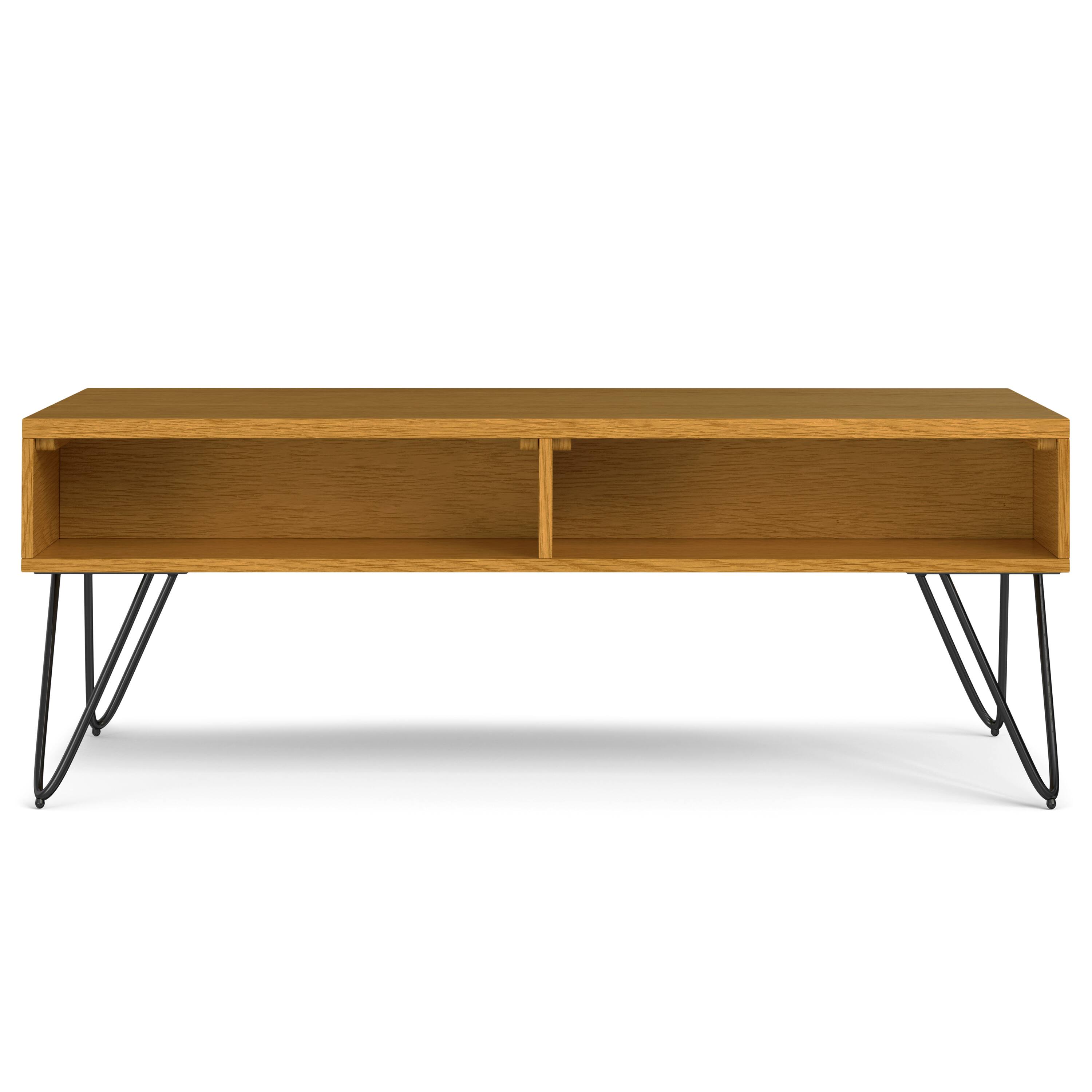 Alt View 5. Simpli Home - Hunter  48 inch Wide Rectangle Industrial Lift Top Coffee Table in Oak Veneer - Oak Veneer.