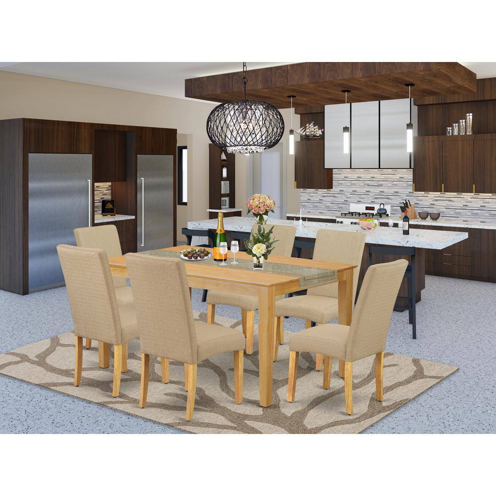 Left. East West Furniture - Dining Room Set Oak - Brown.