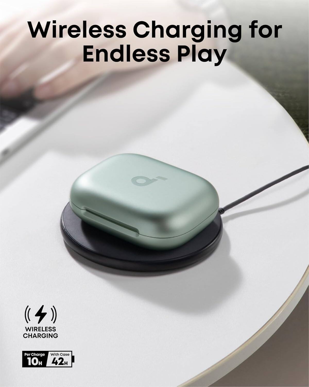 Wireless Charging for Endless Play

WIRELESS CHARGING

Per Charge  
With Case  
10H  
42H