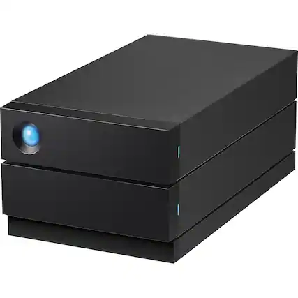 Front. LaCie - LaCie 2big 40TB 2-Bay USB 3.1 Type-C Professional RAID Drive, 2x 20TB IronWolf Pro SATA 3.5" HDDs - Black.