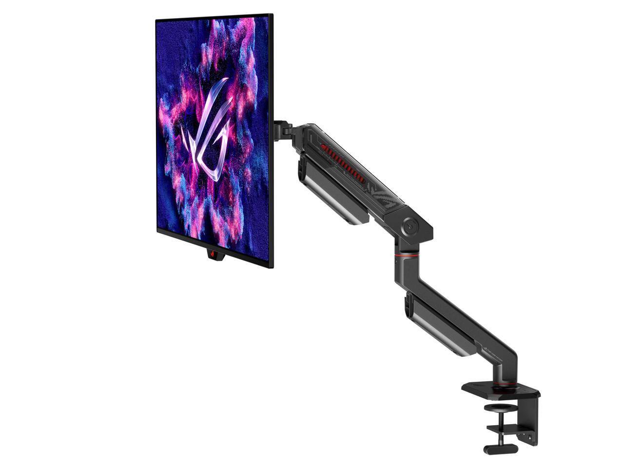 Alt View 1. ASUS - ASUS ROG Ergo Monitor Arm - Adjustable Mount with Cable Management, Ergonomic, Swivel, 39"/23lbs, VESA 100x100 - Black.