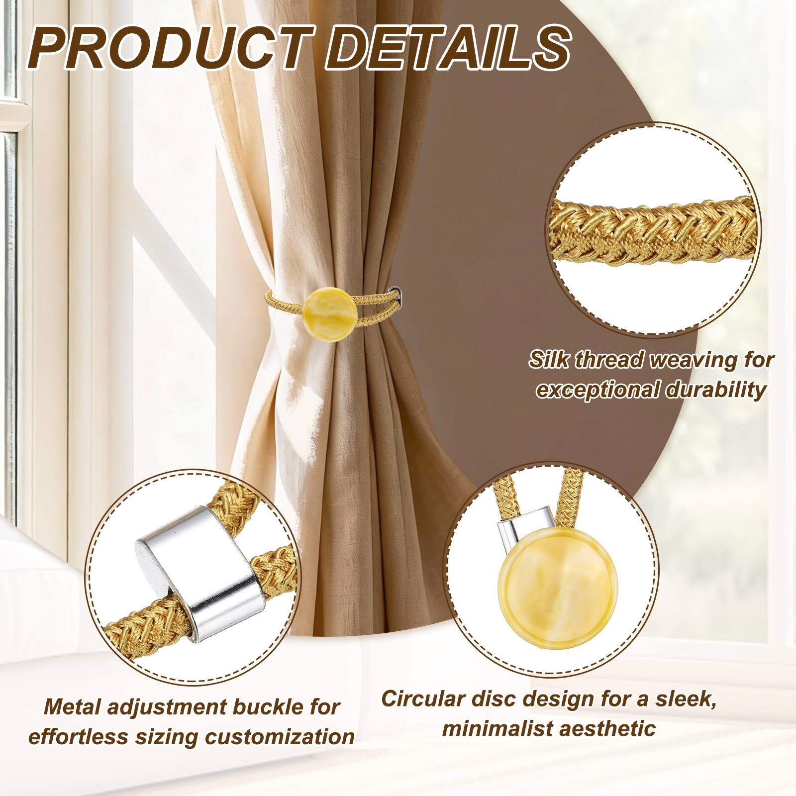 PRODUCT DETAILS

- Silk thread weaving for exceptional durability
- Metal adjustment buckle for effortless sizing customization
- Circular disc design for a sleek, minimalist aesthetic