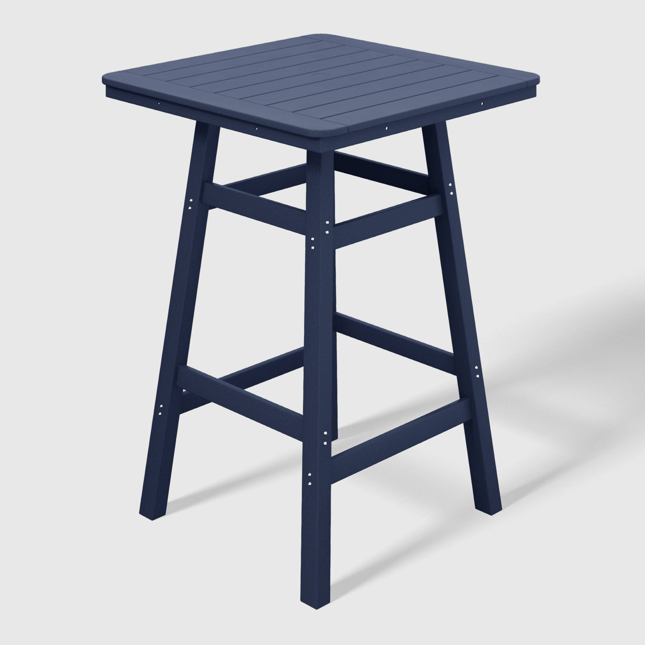 Left. WestinTrends - WestinTrends Malibu 30" Square Outdoor Patio Bistro Bar Table With Umbrella Hole - Navy Blue.