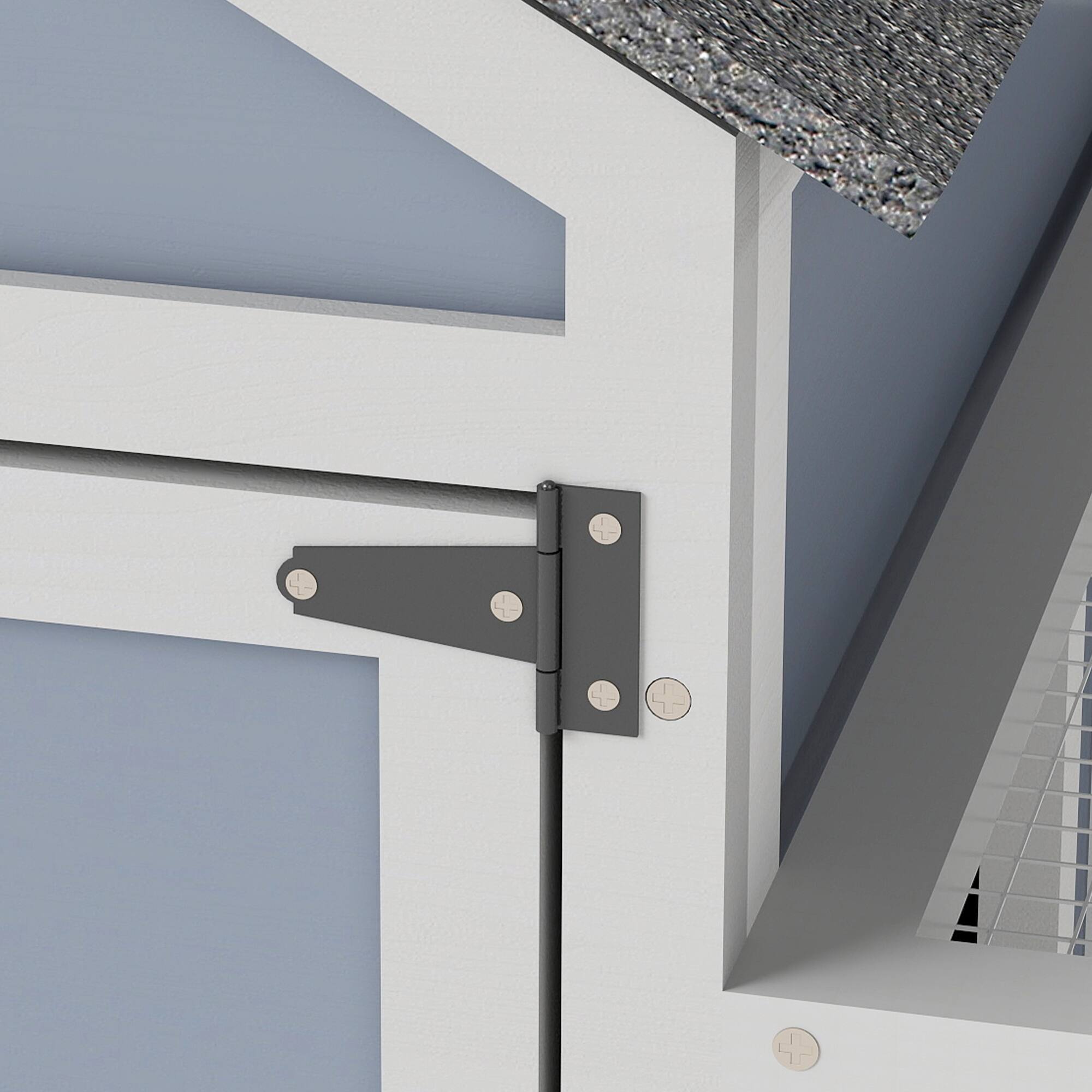 Alt View 5. TinyHomie - 80inch  2 Tier Wooden Chicken Coop Hen House Nesting Box Run Planter PVC Roof Gray.