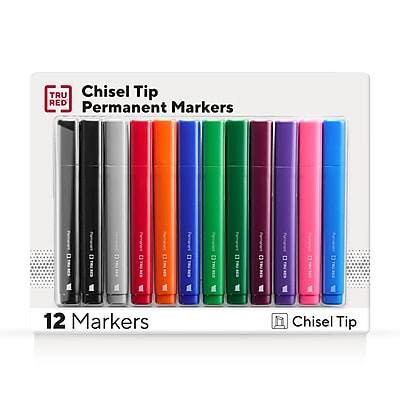 TRU RED  
Chisel Tip Permanent Markers  
12 Markers  
Chisel Tip