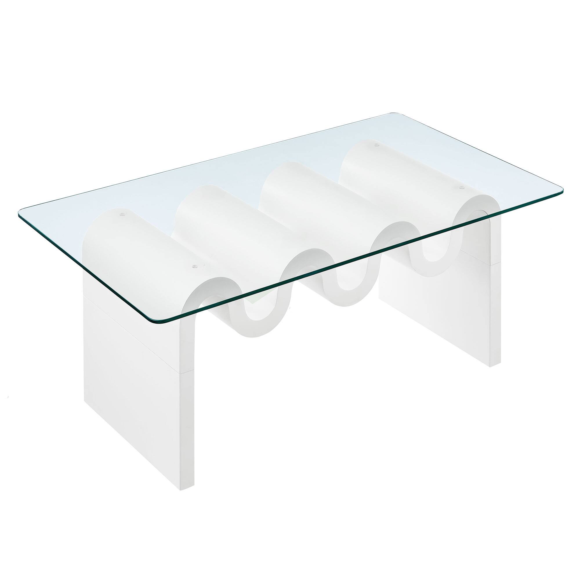 Alt View 5. Modway - Ondine Glass Top Coffee Table by Modway - White.