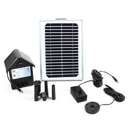Sunnydaze - 132 GPH Solar Pump and Panel Kit with Battery Pack - 56 in Lift - Black