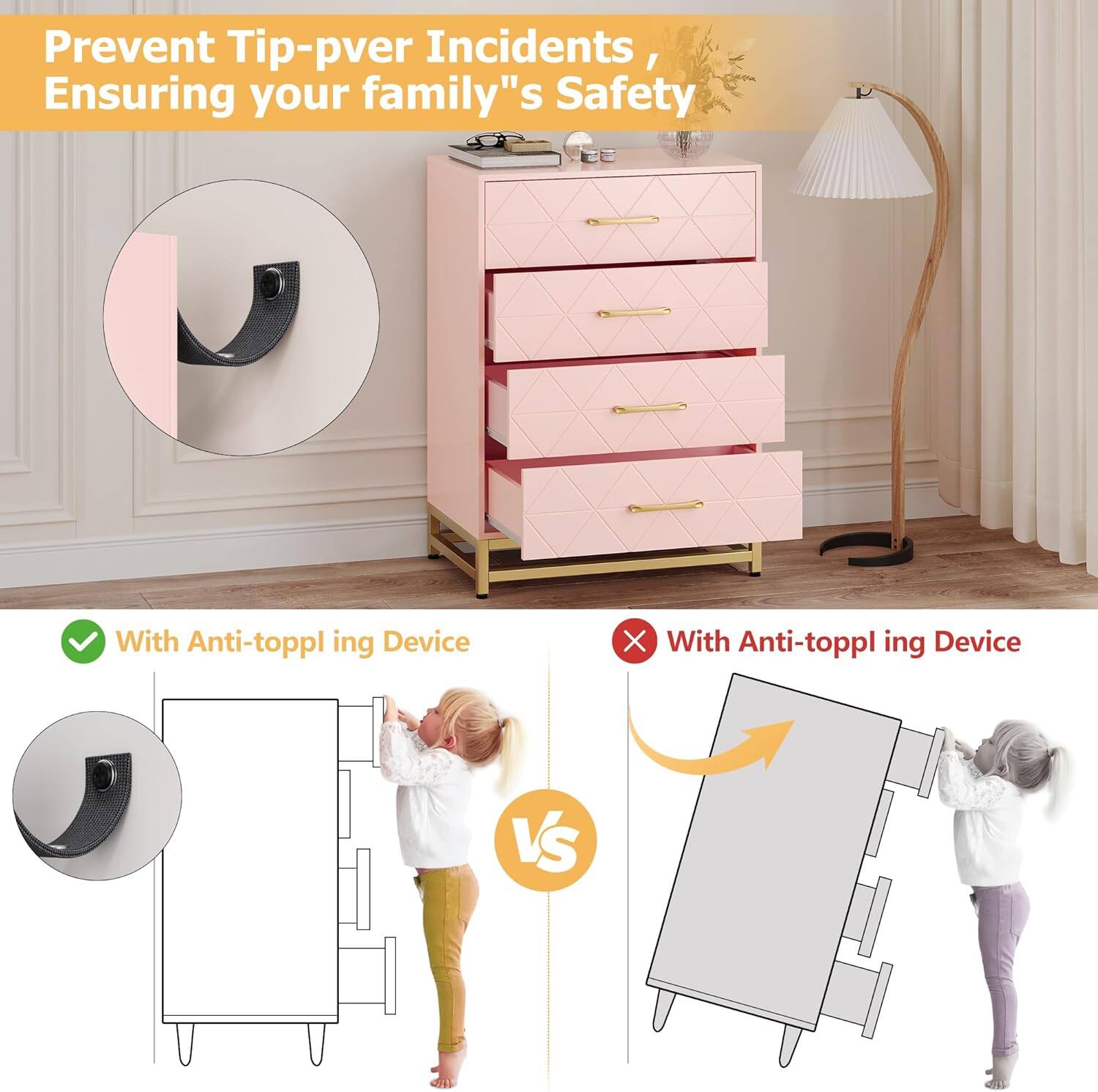 Prevent Tip-over Incidents, Ensuring your family's Safety

With Anti-toppling Device

With Anti-toppling Device

Prevent Tip-over Incidents, Ensuring your family's Safety