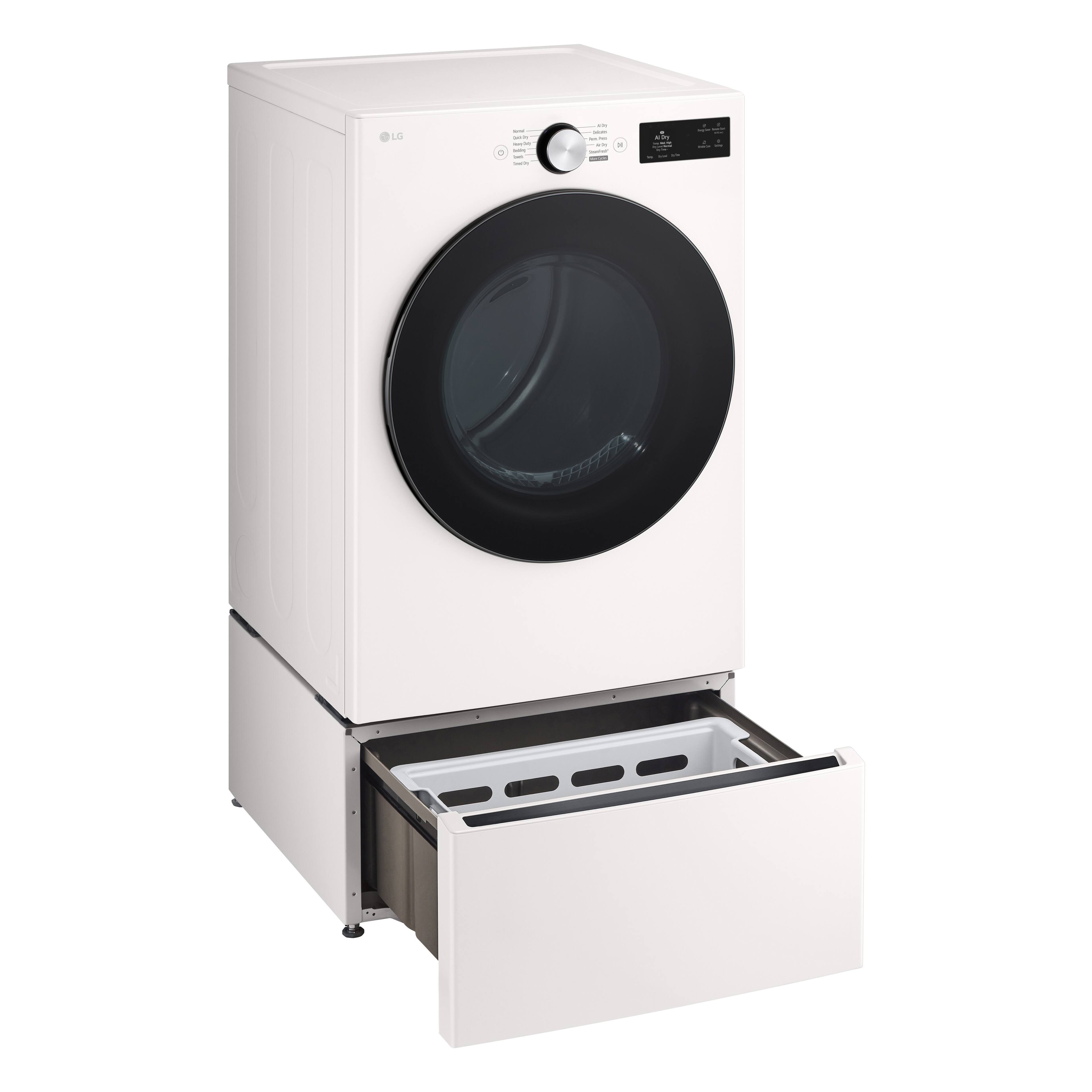 Alt View 8. LG - 27" Laundry Pedestal with Storage Drawer - Alpine White.