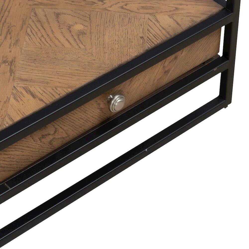 Alt View 3. Liberty Furniture Industries - Bedford Drawer End Table for Living Room - Weathered Oak - Weathered Oak.