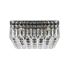 Elegant Lighting - Maxime 12 inch black flush mount - Black And Clear