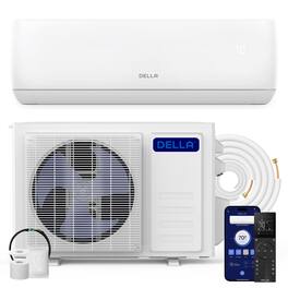 Della - Motto 12000 BTU 230V Mini Split AC with Heat Pump, Cools up to 550 Square Feet - White