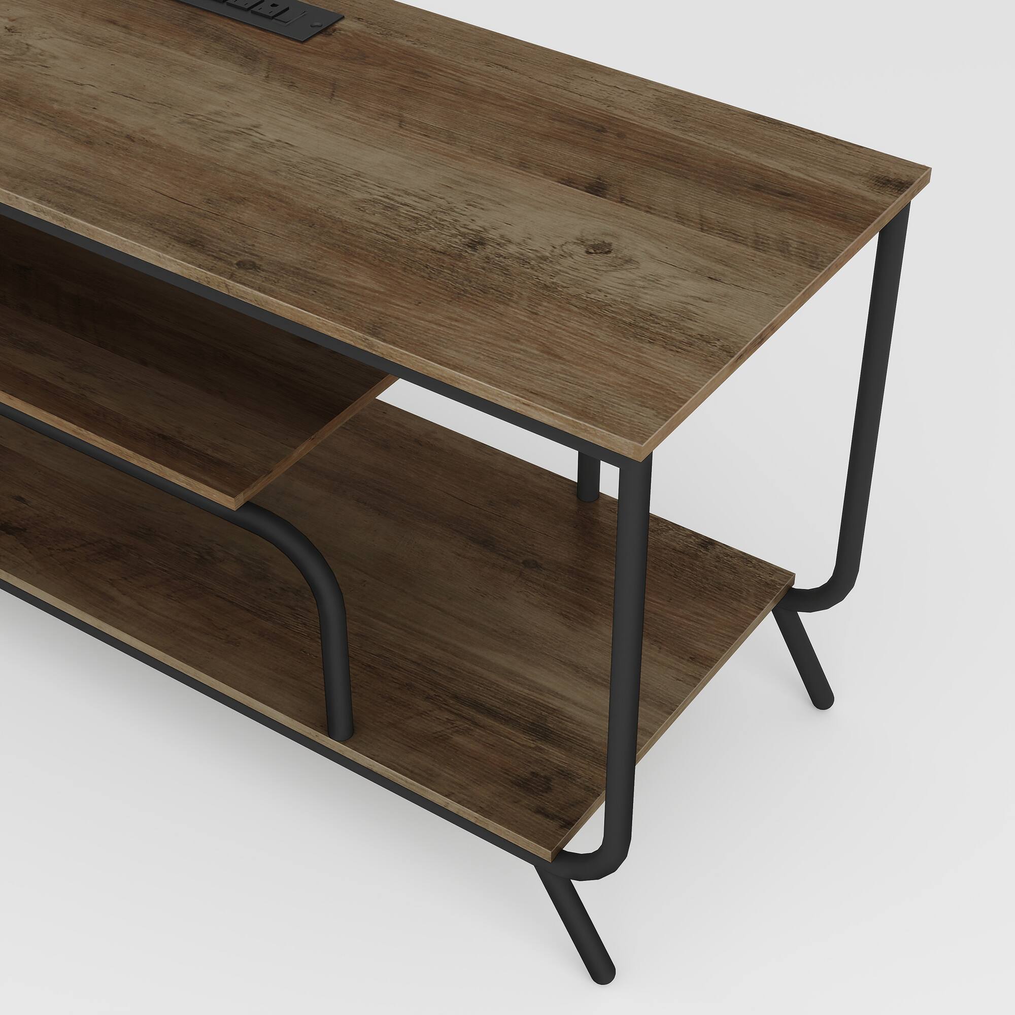Alt View 9. Ihomeadore - Modern Light Grey  TV console TV stand with TV socket, LED light and  USB Charging Ports - Light Grey.